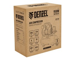Компрессор безмасл. малошумный DLP-950/10, 950Вт,10 л, 2850 об/мин, 170 л/мин Denzel-foto6