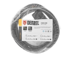 Шнур сетевой Energy Series, ПВС, 3 м, 3 x 1,5 мм, с неразборной вилкой, черный, Denzel-foto6