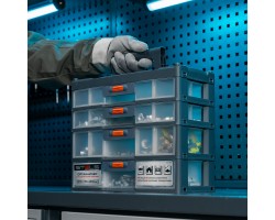 Органайзер для хранения с выдвижными лотками 310х150х260мм, 4 секции, пластик Stels-foto18