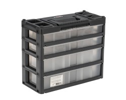 Органайзер для хранения с выдвижными лотками 310х150х260мм, 4 секции, пластик Stels-foto2