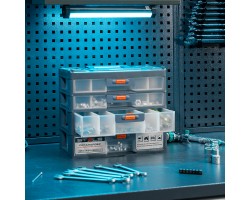 Органайзер для хранения с выдвижными лотками 310х150х260мм, 4 секции, пластик Stels-foto12