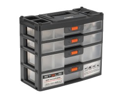 Органайзер для хранения с выдвижными лотками 310х150х260мм, 4 секции, пластик Stels