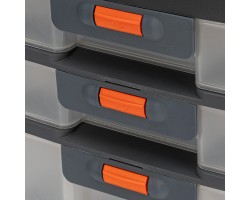 Органайзер для хранения с выдвижными лотками 310х150х260мм, 4 секции, пластик Stels-foto5