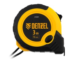 Рулетка 3м х 16мм, двухкомп. корпус, кнопка-пауза Denzel-foto2