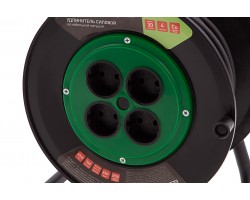 Удлинитель силовой 30 м, 16А, тип УХ10, ПВС, на кабельной катушке, 4 розетки без заземления Сибртех-foto11