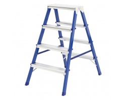 Стремянка двусторонняя 4 ступени, стальная, Россия, Сибртех
