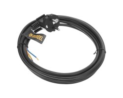 Шнур сетевой Energy Series, ПВС, 3 м, 3 x 1 мм, с неразборной вилкой, черный, Denzel