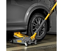 Домкрат гидравлический подкатной 3 т, с фиксатором, быстрый подъем, 135-480 мм, профессиональный Denzel-foto15