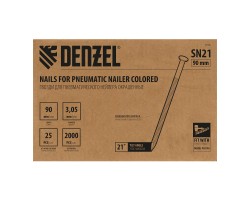 Гвозди для пнев. нейлера (крашен.) длина - 90 мм, диам. - 3,05 мм, 2000 шт. Denzel-foto4