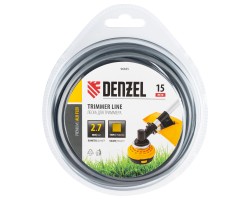 Леска для триммера армированная алюминием квадратная, 2,7мм х 15м, блистер ALUFLEX Denzel-foto2