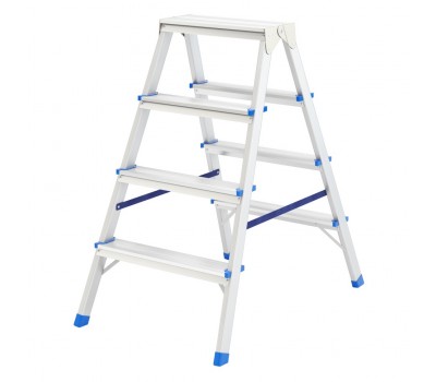Стремянка двусторонняя 4 ступени, алюминиевая, Россия, Сибртех