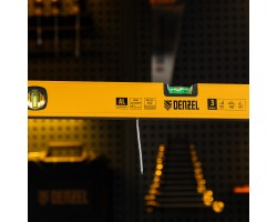 Уровень алюминиевый, магнит, фрезерованный, 3 глазка (1 зеркал.) 0,5 мм/м, 600 мм Denzel-foto16