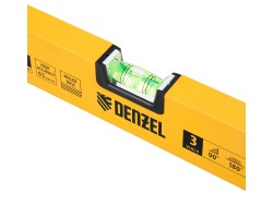 Уровень алюминиевый, магнит, фрезерованный, 3 глазка (1 зеркал.) 0,5 мм/м, 600 мм Denzel-foto5