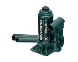 Домкрат гидравлический бутылочный, 2 т, 150-280 мм, в пласт. кейсе Сибртех