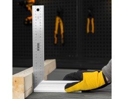 Угольник стальной 300 мм, нержавеющая сталь, градуировка, алюминиевое основание Denzel-foto5