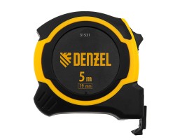 Рулетка 5м х 19мм, двухкомп. корпус, магнитный обрезиненный зацеп Denzel-foto2