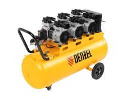Компрессор безмасляный, малошумный DLS 2250/100, 2250 Вт, 3x750, 100 л, 410 л/мин блок управления/ Denzel 