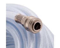 Шланг пневматический ПВХ, 10 x 16 мм, 18 бар, армированный, прозрачный, быстросъемное соединение, 30 м Stels-foto4