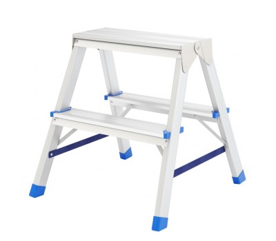 Стремянка двусторонняя 2 ступени, алюминиевая, Россия, Сибртех