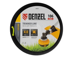 Леска для триммера витой квадрат, 4,0мм х 106м, на DIN катушке FLEX CORD Denzel-foto3