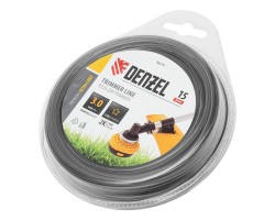 Леска для триммера двухкомпонентная звезда, 3,0мм х 15м, блистер EXTRA CORD, Denzel