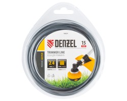 Леска для триммера армированная алюминием квадратная, 2,4мм х 15м, блистер ALUFLEX Denzel-foto2