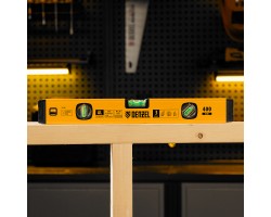 Уровень алюминиевый, магнит., фрезерованный, 3 глазка (1 зеркал.) 0,5 мм/м, 400 мм Denzel-foto11