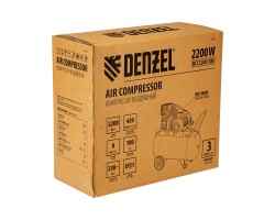 Компрессор воздушный рем. привод BCI 2200/100, 2,2 кВт, 100 литров, 420 л/мин Denzel-foto6
