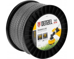 Леска для триммера двухкомпонентная витой квадрат, 3,0мм х 163м, на DIN катушке EXTRA CORD Denzel
