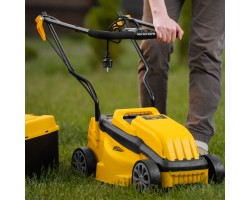 Газонокосилка электрическая GMC-1200, шир.,32см, 1200 Вт, 3 уров., травосб. 30 л Denzel-foto25
