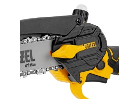 Цепная мини-пила аккумуляторная бесщет., CCS-150, шина 150 мм, Li-Ion, 20 В Denzel-foto23