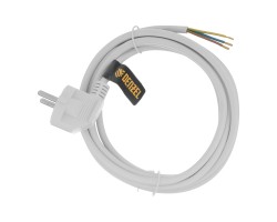 Шнур сетевой Energy Series, ПВС, 3 м, 3 x 1 мм, с неразборной вилкой, белый, Denzel-foto2