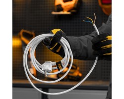 Шнур сетевой Energy Series, ПВС, 3 м, 3 x 1 мм, с неразборной вилкой, белый, Denzel-foto8
