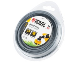 Леска для триммера армированная алюминием квадратная, 2,0мм х 15м, блистер ALUFLEX Denzel