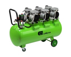 Компрессор безмаслянный малошумный МБ 2250/100, 2250 Вт, 100л, 400 л/мин// Сибртех 