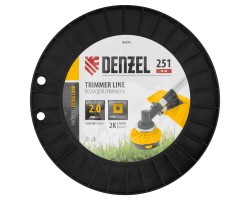 Леска для триммера двухкомпонентная квадрат, 2,0мм х 251м, на DIN катушке EXTRA CORD Denzel-foto3