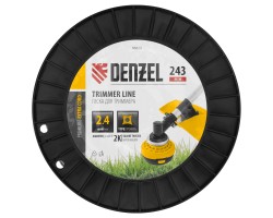 Леска для триммера двухкомпонентная витой квадрат, 2,4мм х 243м, на DIN катушке EXTRA CORD Denzel-foto3