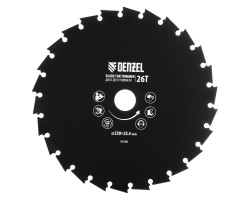 Диск для триммера c долотообразной формой зуба, 230 х 25,4 26 зубов Denzel