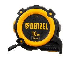 Рулетка 10м х 32мм, автоматич. фиксац., нейлон. покрытие, магнит. зацеп, двухстор. разметка Denzel-foto3