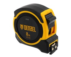 Рулетка 8м х 25мм, двухкомп. корпус, магнитный обрезиненный зацеп Denzel