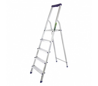 Стремянка алюминиевая с органайзером Универсал, 5 ступеней, Россия, Сибртех