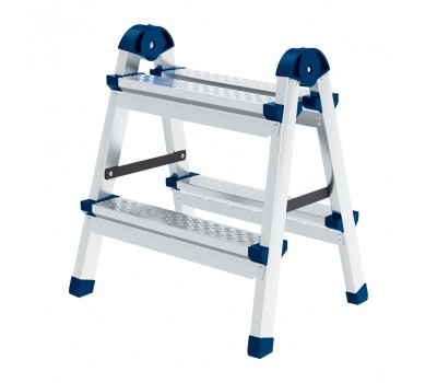 Стремянка двухсторонняя 2 ступени, сталь профиль, стальные ступени, Россия Сибртех