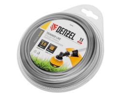 Леска для триммера армированная алюминием квадратная, 3,0мм х 15м, блистер ALUFLEX Denzel