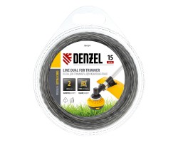 Леска для триммера, двухкомпонентная квадрат 2 мм, 15 м Extra cord Denzel-foto2