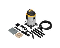 Пылесос строительный SVC15, 1200 Вт, бак 15 л, шланг 2 м Denzel 