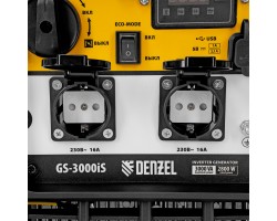 Генератор инверторный GS-3000iS, 3,0 кВт, 230 В, закрытый корпус, ручной старт DENZEL-foto21