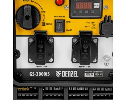 Генератор инверторный GS-3000iS, 3,0 кВт, 230 В, закрытый корпус, ручной старт DENZEL-foto20