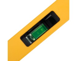 Уровень алюминиевый, магнит, фрезерованный, 3 глазка (1 зеркал.) 0,5 мм/м, 1200 мм Denzel-foto9