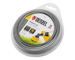 Леска для триммера армированная алюминием круглая, 2,7мм х 15м, блистер ALUFLEX Denzel
