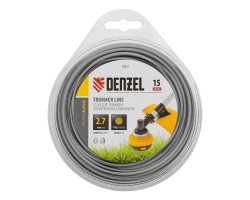 Леска для триммера армированная алюминием круглая, 2,7мм х 15м, блистер ALUFLEX Denzel-foto4